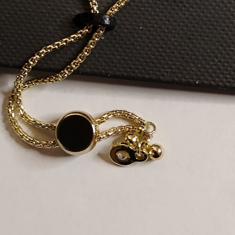 NWOT Vince Camuto Crystal and Simulated‎ Pearl Gold Tone Slider Bracelet - Picture 2 of 4